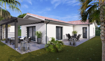 votre maison de 100m2 sur un terrain de 450m2 sur la commune de Le Taillan-Médoc au prix de 385000&euro; avec Alpha Constructions